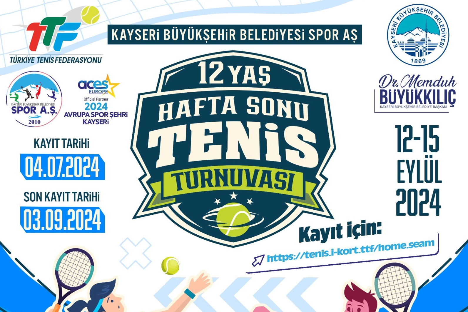 2024 Avrupa Spor Şehri Kayseri, 12 Yaş Hafta Sonu Tenis Turnuvası’na ev sahipliği yapacak -