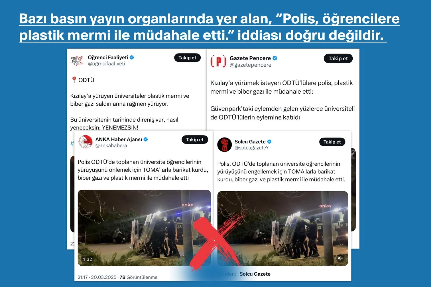 ODTÜ'lülere polis müdahalesi iddiasına İletişim'den açıklama 