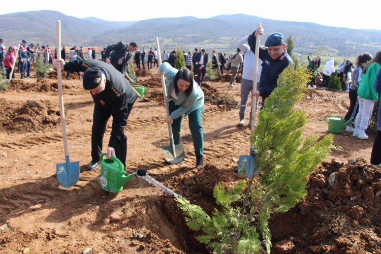 Bilecik Pazaryeri’nde fidanlar depremde hayatını kaybedenler için yeşerecek -