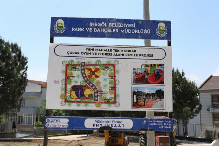 Bursa İnegöl'de eskiyen parklar yenileniyor -