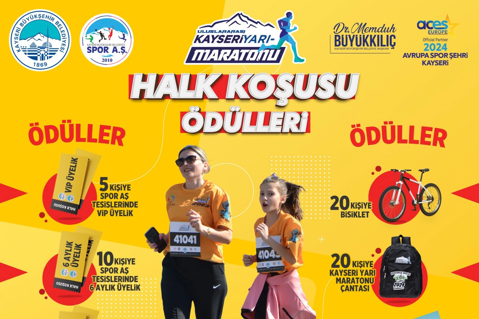 Büyükşehir’in 4. Uluslararası Yarı Maratonu’ndaki halk koşusunda hediye yağmuru -