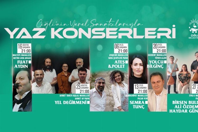 Çiğli yaz konserlerinde sahne yerel sanatçıların -