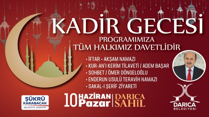 DARICA KADİR GECESİNE HAZIR