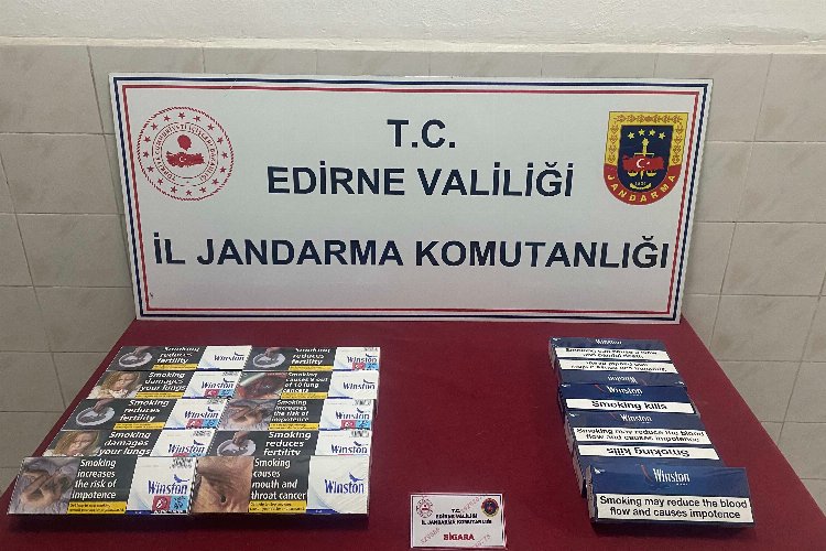 Edirne Enez'de 16 karton kaçak sigara ele geçirildi -