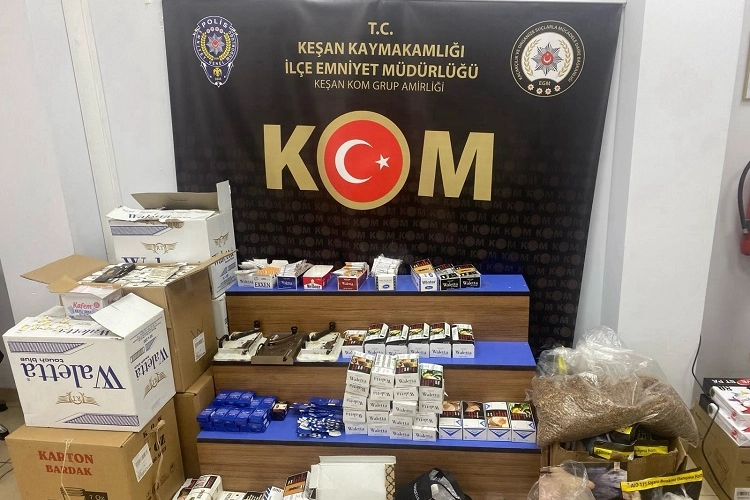 Edirne Keşan'da kapsamlı kaçakçılık operasyonu -