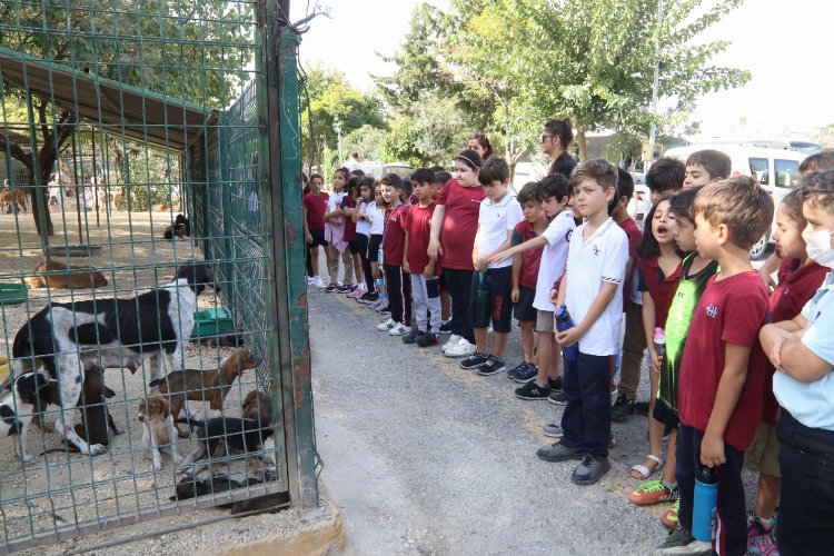 Hatay'da can dostlarına miniklerden ziyaret -