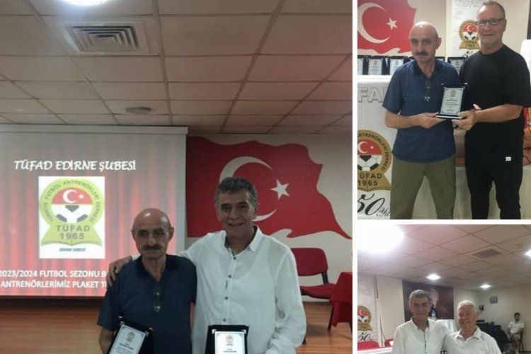 Hayrettin Yıldız ve Fatih Anlar’a Edirne TÜFAD’dan ödül -