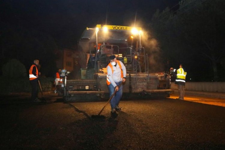 İnegöl Alanyurt'ta asfalt uygulamaları sürüyor -