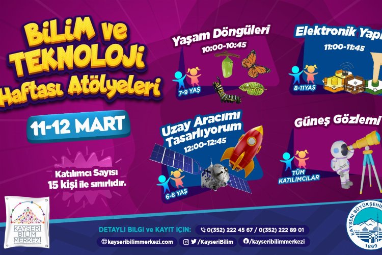 Kayseri Bilim merkezinde atölye için kayıt zamanı -