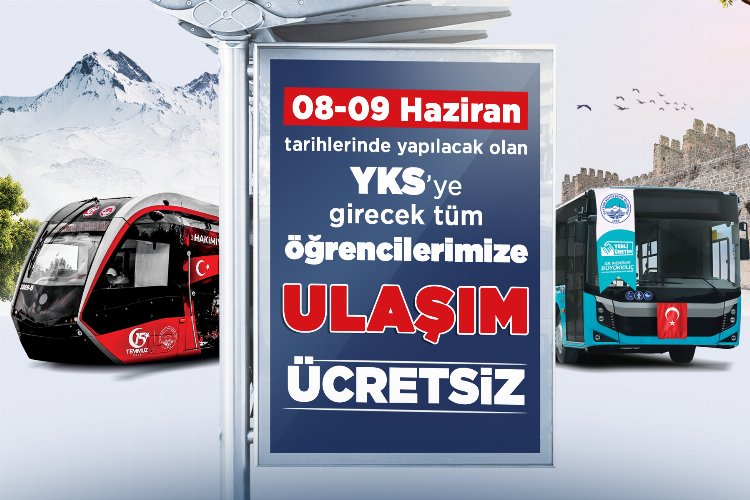 Kayseri'de YKS öğrencilerine “ücretsiz ulaşım” -