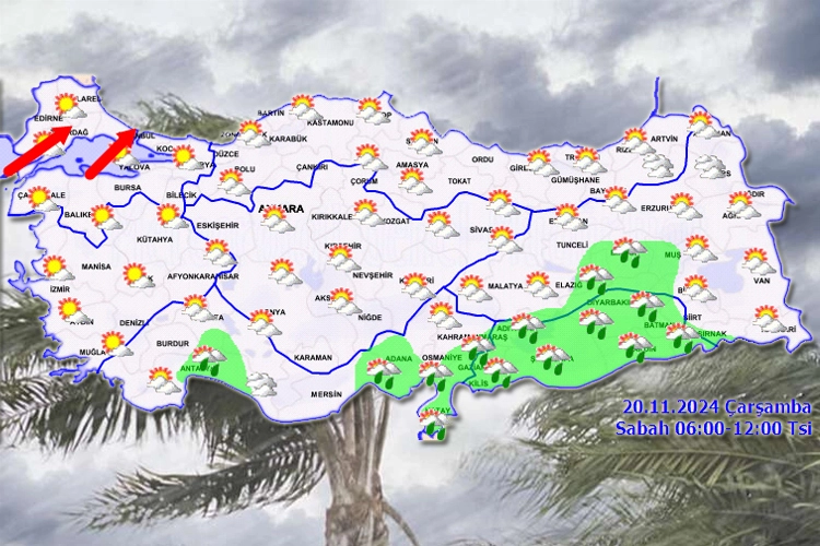 Meteoroloji'den 20 Kasım raporu... Kıyılarda yağmur Marmara'da kuvvetli rüzgar -