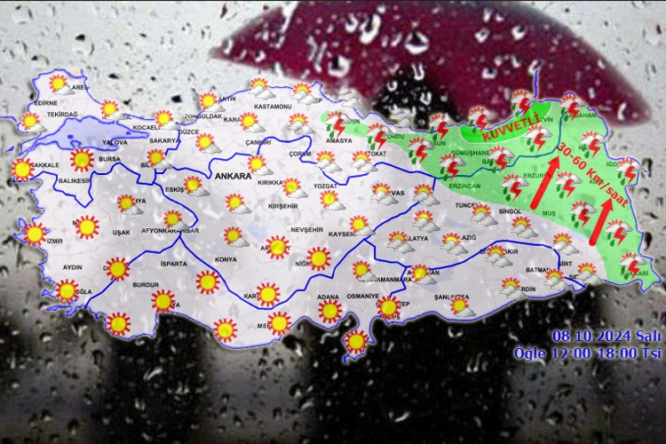 8 Ekim hava tahmin raporu yayımlandı... Doğu Anadolu'da yağışlara dikkat! -