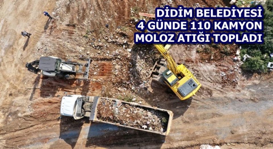 Aydın Didim'de 110 kamyon moloz atığı toplandı