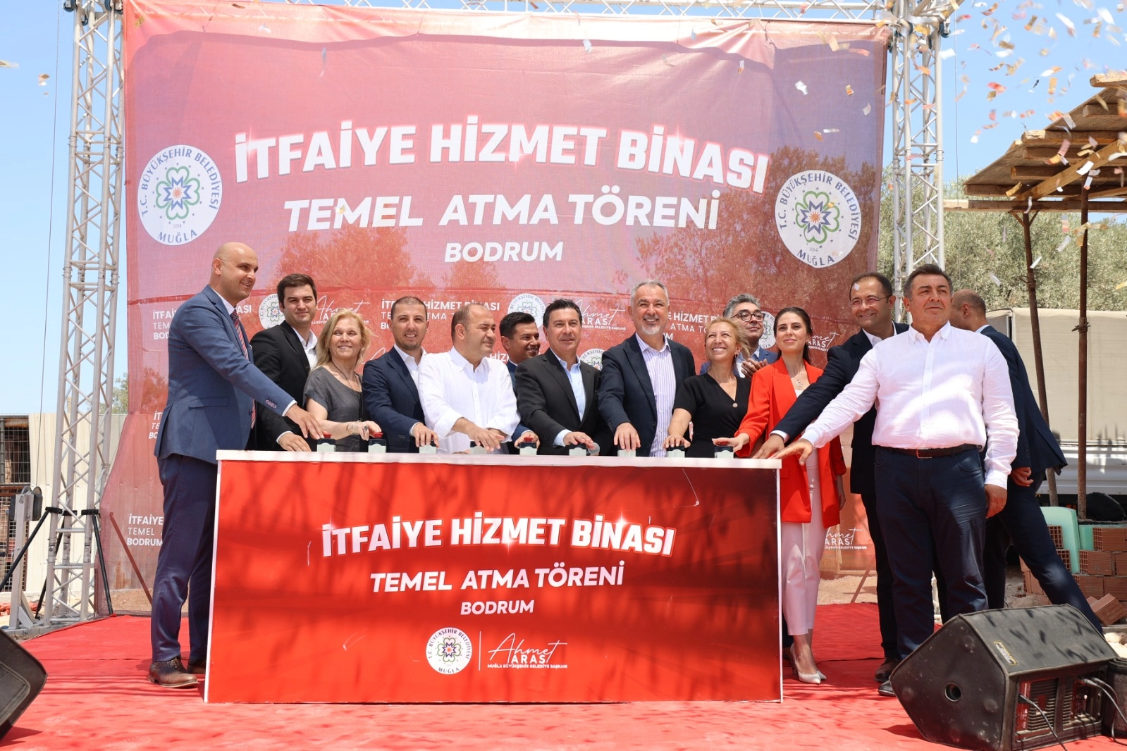 Bodrum'da itfaiye hizmet binasının temeli atıldı -