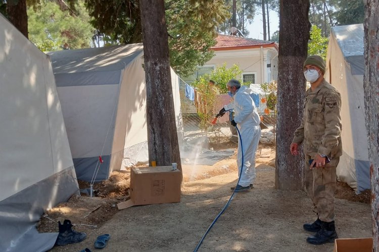 Bursa Osmangazi Belediyesi afet bölgesini ilaçlıyor -