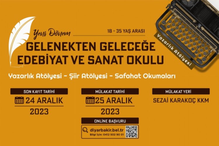 Diyarbakır'da 'Yazarlık Atölyesi' başvuruları başladı -