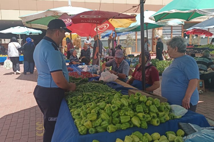 Edirne Keşan pazarında etiket kontrolü -