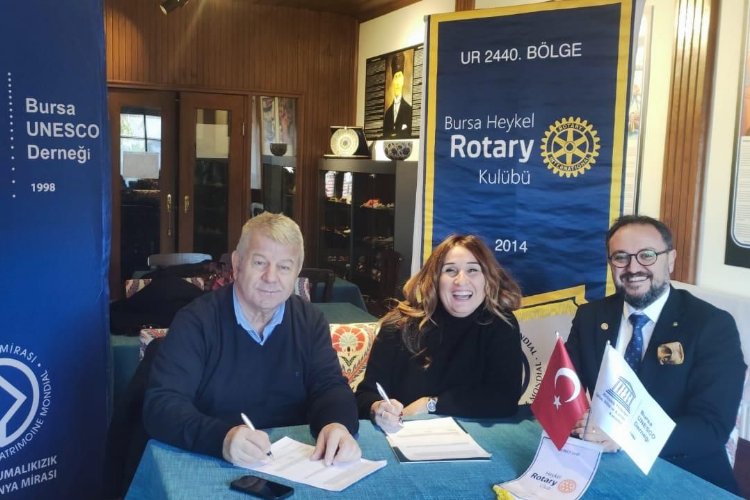 Heykel Rotary ve Bursa Unesco Derneği güçlerini birleştirdi -