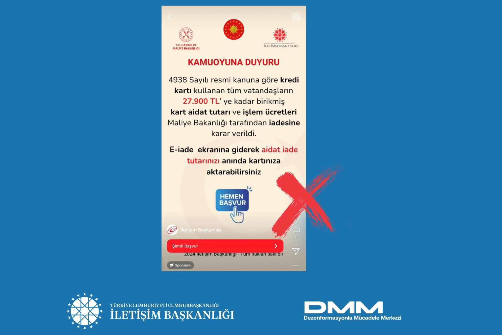 İletişim Başkanlığı uyardı! Dolandırıcılık paylaşımlarına dikkat! -