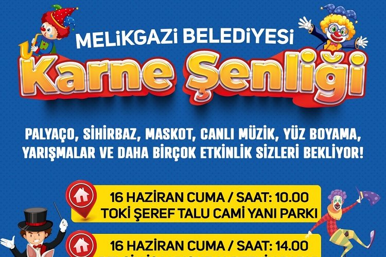 Kayseri Melikgazi'de karne şenliği -