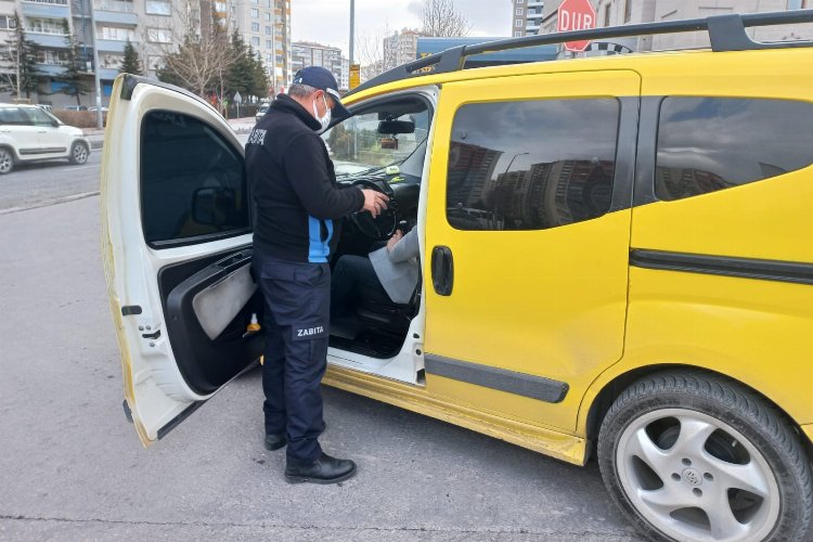 Kayseri zabıtadan servis ve taksi denetimi -