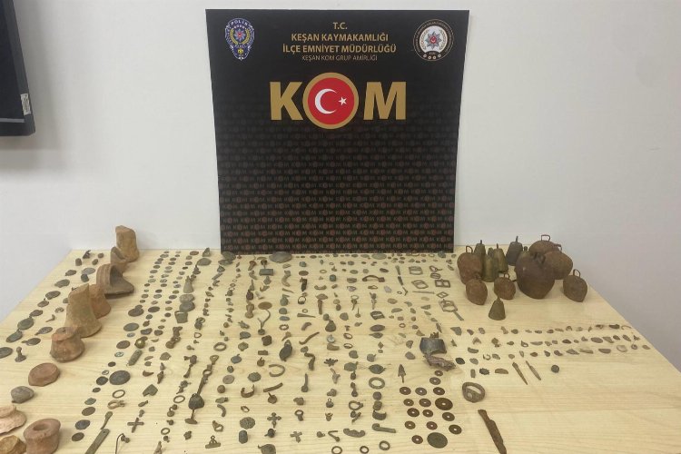 Keşan'da tarihi eser operasyonu -