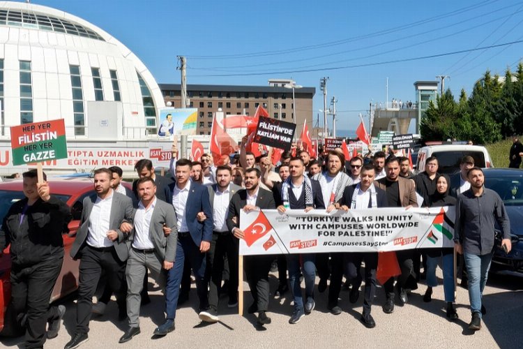 Kocaeli'de üniversite öğrencilerinden İsrail protestosu -