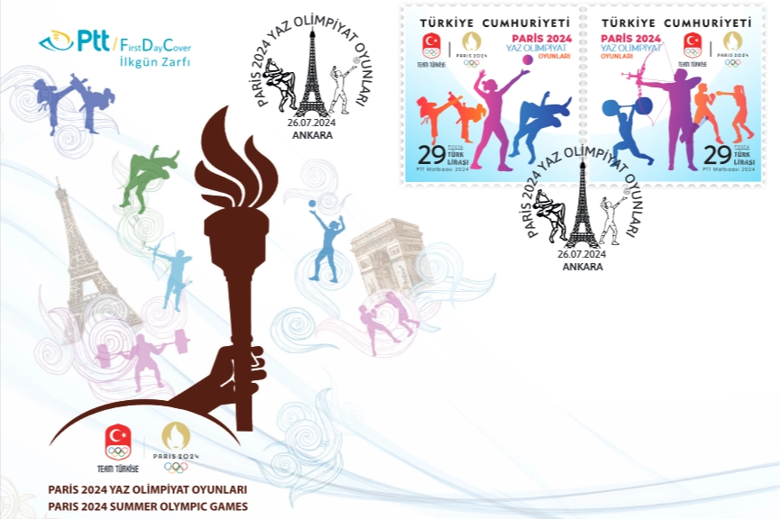 PTT'den 'Paris 2024 Yaz Olimpiyat Oyunları'na özel pul ve zarf -