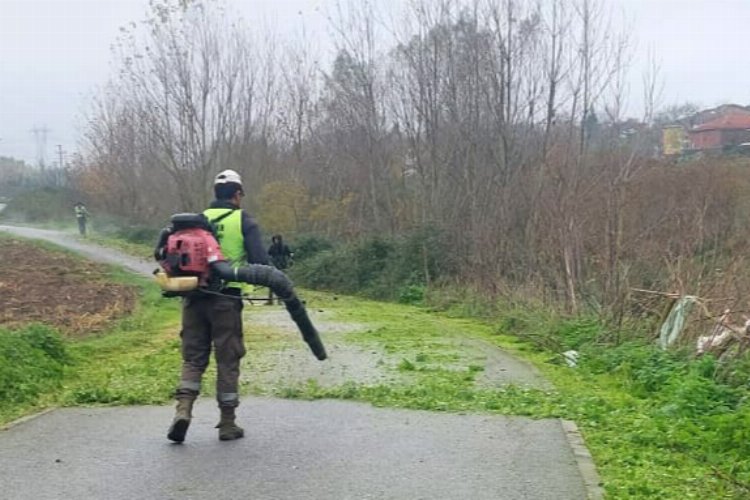 Sakarya'da bisiklet yollarında kış temizliği -