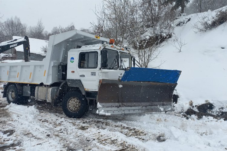 Sakarya'da yoğun kar alan grup yolları açılıyor -