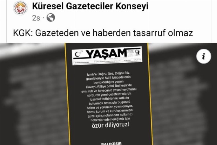 Tasarrufta medyanın hedef alınmasına bir tepki de KGK’dan: Gazeteden ve haberden tasarruf olmaz -