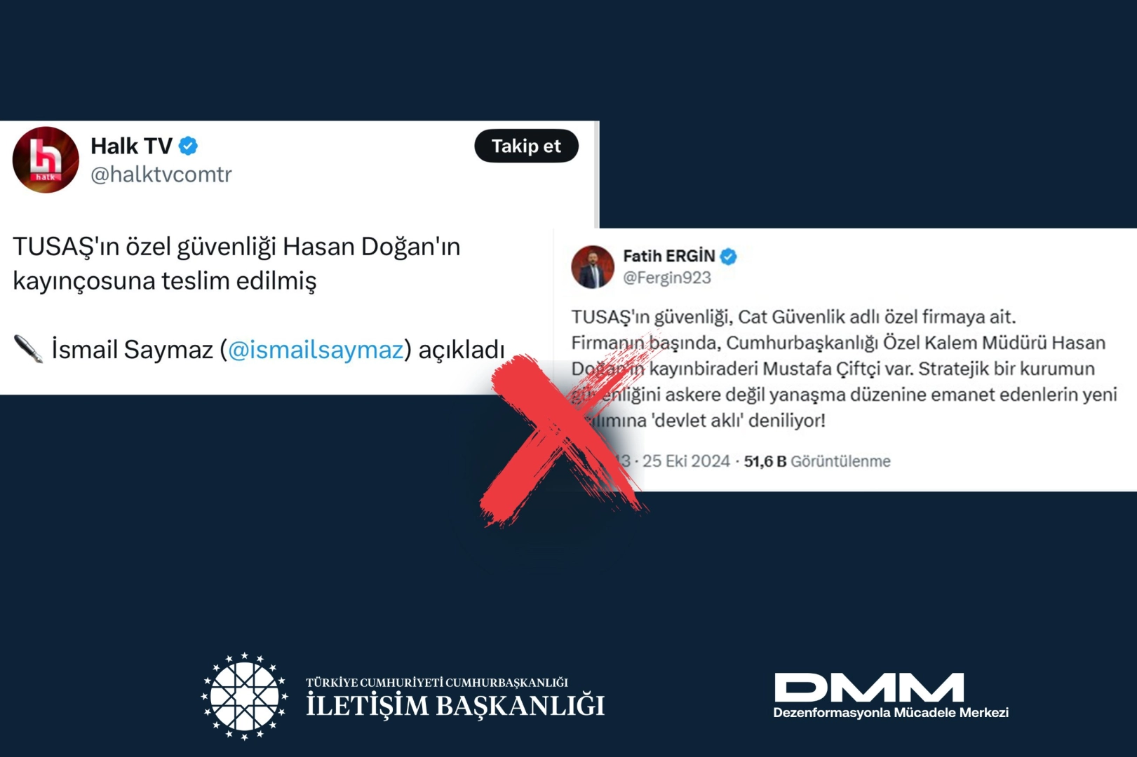 TUSAŞ'ın güvenliği ile ilgili iddialara Dezenformasyon açıklaması -