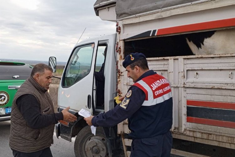 Uzunköprü'de canlı hayvan taşımacılığı kontrolü -